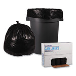 Load image into Gallery viewer, Recycled Low-density Polyethylene Can Liners, 45 Gal, 1.2 Mil, 40" X 46", Black, 10 Bags/roll, 10 Rolls/carton