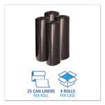 Load image into Gallery viewer, Recycled Low-density Polyethylene Can Liners, 60 Gal, 1.2 Mil, 38" X 58", Black, 10 Bags/roll, 10 Rolls/carton