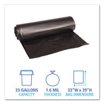 Load image into Gallery viewer, Recycled Low-density Polyethylene Can Liners, 33 Gal, 1.6 Mil, 33" X 39", Black, 10 Bags/roll, 10 Rolls/carton