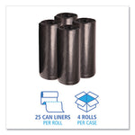 Load image into Gallery viewer, Recycled Low-density Polyethylene Can Liners, 60 Gal, 1.6 Mil, 38" X 58", Black, 10 Bags/roll, 10 Rolls/carton