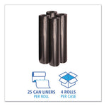 Load image into Gallery viewer, Recycled Low-density Polyethylene Can Liners, 45 Gal, 1 Mil, 40" X 48", Black, 10 Bags/roll, 10 Rolls/carton