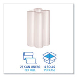Load image into Gallery viewer, Recycled Low-density Polyethylene Can Liners, 56 Gal, 1.1 Mil, 43" X 47", Clear, 10 Bags/roll, 10 Rolls/carton
