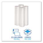 Load image into Gallery viewer, Recycled Low-density Polyethylene Can Liners, 60 Gal, 1.1 Mil, 38" X 58", Clear, 10 Bags/roll, 10 Rolls/carton