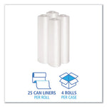 Load image into Gallery viewer, Recycled Low-density Polyethylene Can Liners, 33 Gal, 1.4 Mil, 33" X 39", Clear, 10 Bags/roll, 10 Rolls/carton