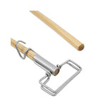Load image into Gallery viewer, Spring Grip Metal Head Mop Handle For Most Mop Heads, Wood, 60", Natural