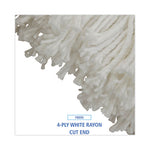 Load image into Gallery viewer, Cut-end Lie-flat Wet Mop Head, Rayon, 16oz, White, 12/carton
