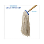 Load image into Gallery viewer, Mop Head, Economical Lie-flat Head, Cotton Fiber, 20 Oz, White, 12/carton