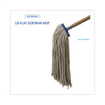 Load image into Gallery viewer, Cut-end Lie-flat Wet Mop Head, Cotton, 24oz, White, 12/carton