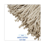 Load image into Gallery viewer, Cut-end Lie-flat Wet Mop Head, Cotton, 24oz, White