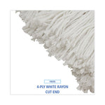 Load image into Gallery viewer, Cut-end Lie-flat Wet Mop Head, Rayon, 24oz, White, 12/carton