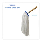 Load image into Gallery viewer, Cut-end Lie-flat Wet Mop Head, Rayon, 24oz, White, 12/carton