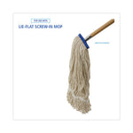 Load image into Gallery viewer, Mop Head, Lie-flat Head, Cotton Fiber, 24 Oz, White, 12/carton