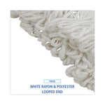 Load image into Gallery viewer, Mop Head, Lie-flat Head, Rayon Fiber, 24oz, White, 12/carton