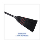 Load image into Gallery viewer, Flag Tipped Poly Lobby Brooms, Flag Tipped Poly Bristles, 38" Overall Length, Natural/black, 12/carton
