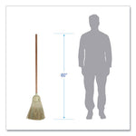 Load image into Gallery viewer, Corn/fiber Brooms, Corn/synthetic Fiber Bristles, 60" Overall Length, Gray/natural, 6/carton