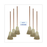 Load image into Gallery viewer, Corn/fiber Brooms, Corn/synthetic Fiber Bristles, 60" Overall Length, Gray/natural, 6/carton