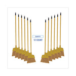 Load image into Gallery viewer, Corn Fiber Angled-head Lobby Brooms, 55" Handle, Yellow, 12/carton