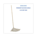 Load image into Gallery viewer, Cotton Deck Mop, #24 White Cotton Head, 50" Wood Handle, 6/carton