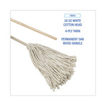Load image into Gallery viewer, Cotton Deck Mop, #24 White Cotton Head, 50" Wood Handle, 6/carton
