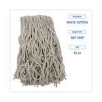 Load image into Gallery viewer, Banded Mop Head, Cotton, Cut-end, White, 16 Oz, 12/carton