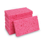 Load image into Gallery viewer, Small Cellulose Sponge, 3.6 X 6.5, 0.9" Thick, Pink, 2/pack, 24 Packs/carton