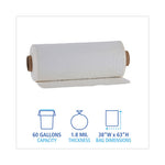 Load image into Gallery viewer, Industrial Drum Liners Rolls, 60 Gal, 1.8 Mil, 38 X 63, Clear, 1 Roll Of 75 Bags