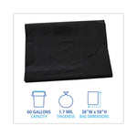 Load image into Gallery viewer, Linear Low Density Industrial Can Liners, 60 Gal, 1.7 Mil, 38 X 58, Black, 100/carton