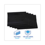 Load image into Gallery viewer, Linear Low Density Industrial Can Liners, 60 Gal, 1.7 Mil, 38 X 58, Black, 100/carton