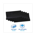 Load image into Gallery viewer, Linear Low Density Industrial Can Liners, 56 Gal, 1.7 Mil, 43 X 47, Black, 100/carton