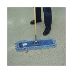 Load image into Gallery viewer, Dry Mopping Kit, 24 X 5 Blue Synthetic Head, 60" Natural Wood/metal Handle