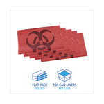 Load image into Gallery viewer, Linear Low Density Health Care Trash Can Liners, 33 Gal, 1.3 Mil, 33 X 39, Red, 150/carton