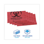 Load image into Gallery viewer, Linear Low Density Health Care Trash Can Liners, 45 Gal, 1.3 Mil, 40 X 46, Red, 100/carton
