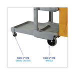 Load image into Gallery viewer, Janitor's Cart, Plastic, 4 Shelves, 1 Bin, 22" X 44" X 38", Gray