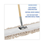 Load image into Gallery viewer, Cotton Dry Mopping Kit, 36 X 5 Natural Cotton Head, 60" Natural Wood Handle