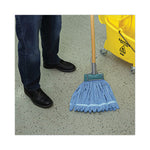 Load image into Gallery viewer, Microfiber Looped-end Wet Mop Heads, Medium, Blue, 12/carton, 12/carton