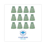 Load image into Gallery viewer, Microfiber Looped-end Wet Mop Heads, Medium, Green, 12/carton