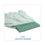 Load image into Gallery viewer, Microfiber Looped-end Wet Mop Heads, Medium, Green, 12/carton