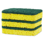 Load image into Gallery viewer, Heavy Duty Scrubber Sponge, 2.5 X 4.5, 0.9" Thick, Yellow/green, 3/pack, 8 Packs/carton