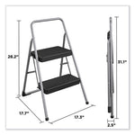 Load image into Gallery viewer, 2-step Folding Steel Step Stool, 200 Lb Capacity, 28.13" Working Height, Cool Gray