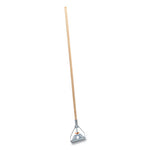 Load image into Gallery viewer, Side-gate Wet-mop Handle With Metal Head, Wood, 60" Handle, Natural