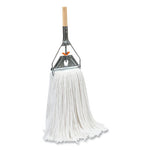 Load image into Gallery viewer, Side-gate Wet-mop Handle With Metal Head, Wood, 60" Handle, Natural