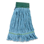 Load image into Gallery viewer, Looped-end Wet Mop Head, Cotton/rayon/polyester Blend, Medium, 5" Headband, Blue