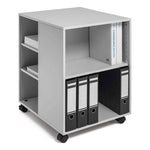 Load image into Gallery viewer, Flexible Multi-functional Cart For Office Storage, Wood, 6 Shelves, 20.79 X 23.31 X 29.45, Gray