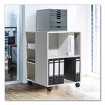 Load image into Gallery viewer, Flexible Multi-functional Cart For Office Storage, Wood, 6 Shelves, 20.79 X 23.31 X 29.45, Gray