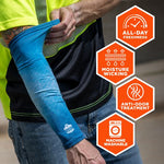 Load image into Gallery viewer, Chill-its 6695 Sun Protection Arm Sleeves, Polyester/spandex, Medium/large, Blue, Ships In 1-3 Business Days