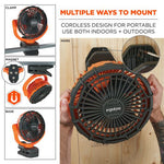 Load image into Gallery viewer, Chill-its 6090 Rechargeable Portable Jobsite Fan, 9.5, Orange/black, Ships In 1-3 Business Days