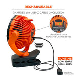 Load image into Gallery viewer, Chill-its 6090 Rechargeable Portable Jobsite Fan, 9.5, Orange/black, Ships In 1-3 Business Days