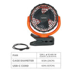 Load image into Gallery viewer, Chill-its 6090 Rechargeable Portable Jobsite Fan, 9.5, Orange/black, Ships In 1-3 Business Days