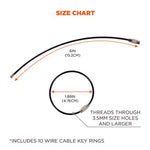 Load image into Gallery viewer, Arsenal 5719 Wire Cable Key Ring, 1.88" Dia, Iron, Black, 10/pack, Ships In 1-3 Business Days