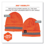 Load image into Gallery viewer, N-ferno 6803 Reflective Rib Knit Winter Hat, One Size Fits Most, Orange, Ships In 1-3 Business Days
